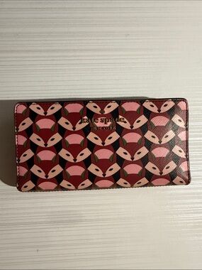 Kate Spade Staci Geo Fox pink saffiano leather walle
